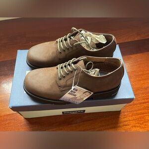 NWT NIB New Men Docker Oxford Brown Leather Suede Shoes Comfort Size 7.5